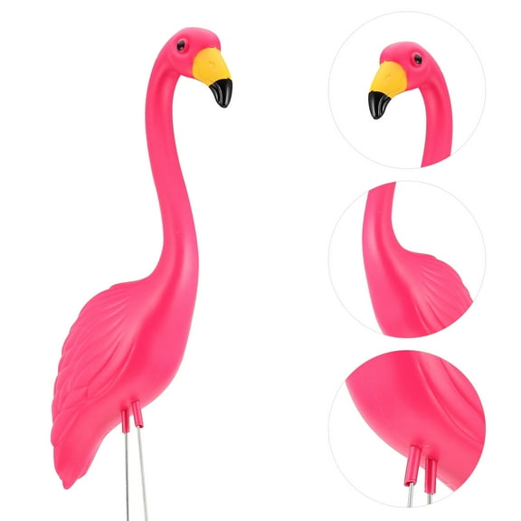 TOYMYTOY 2Pcs Flamingo Lawn Stake Pink Garden Decoration Durable Yard Stake for Patio and Backyard