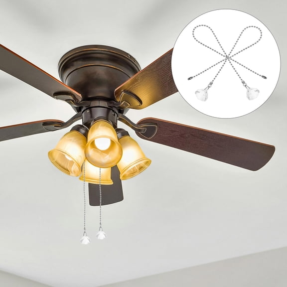 TOYMYTOY Crystal Pull Chain Multi Acrylic for Ceiling Fans and Lights 2Pcs