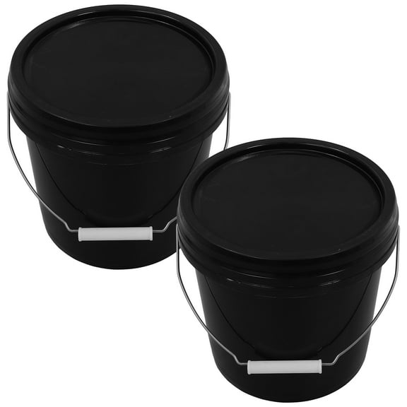 TOYMYTOY Portable Water Bucket Plastic Storage Container Black 2Pcs