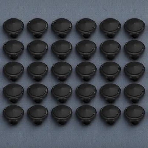 TOYMYTOY 30Pcs Matte Black Round Drawer Pulls Stainless Steel Cabinet Knobs for Kitchen and Home