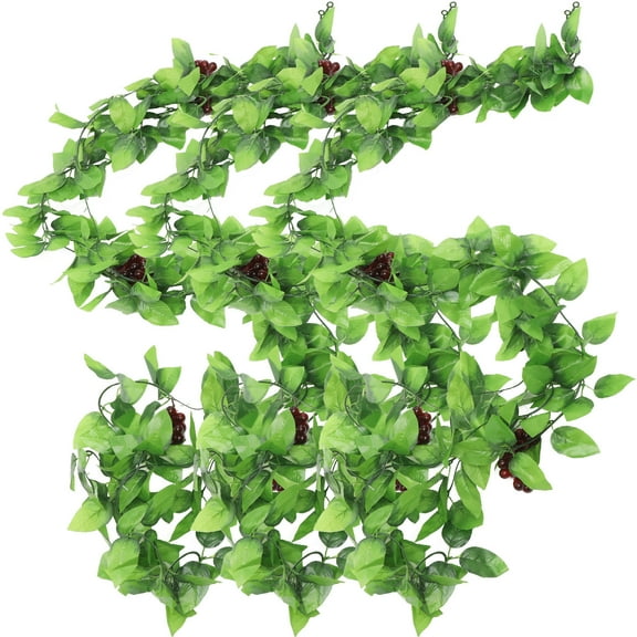 TOYMYTOY 3Pcs Artificial Grape Vines Fake Green Grape Bunch for Home Garden Hanging Decor