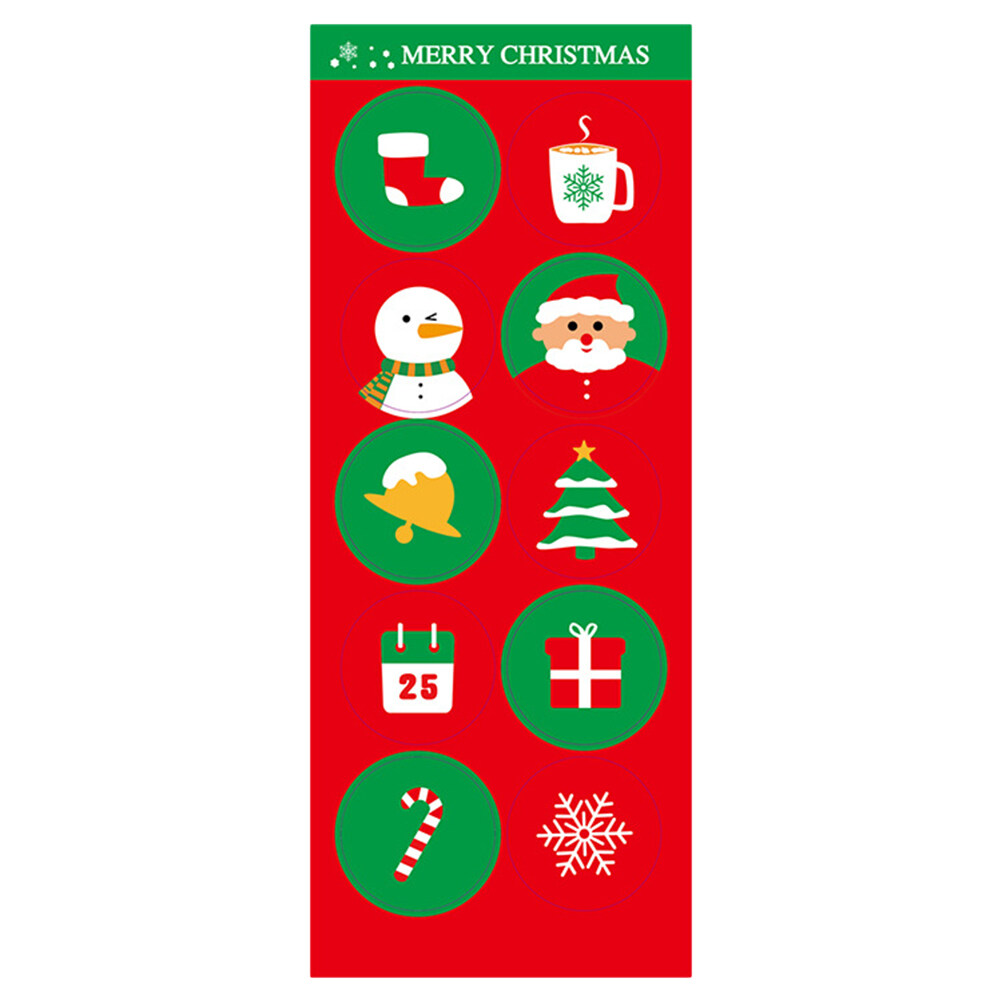 TOYMYTOY 400PCS Christmas Gift Box Packaging Sealing Sticker Adhesive Round Decals Decoration