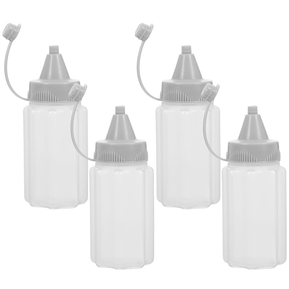 TOYMYTOY 4Pcs Versatile Plastic Squeeze Bottles for Kitchen Sauce and Dressing Storage