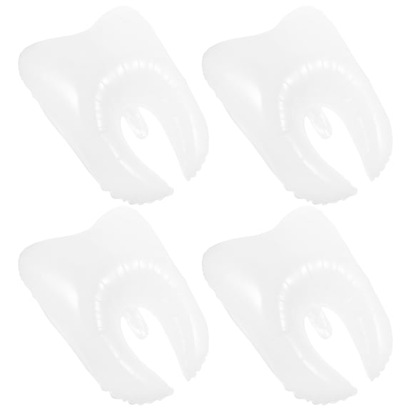 TOYMYTOY 4Pcs Tooth Shaped Balloons White Color Pe Balloon for Birthday and Anniversary Parties