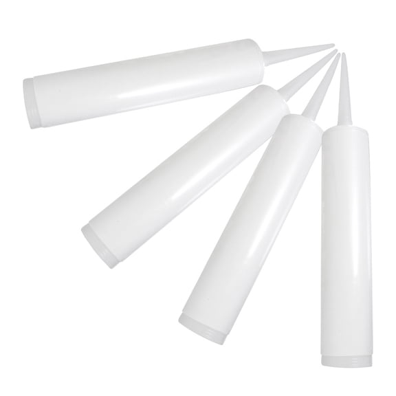 TOYMYTOY 4Pcs Reusable Plastic Caulk Tubes White for Tile Grout Cracks and Leak Repairs