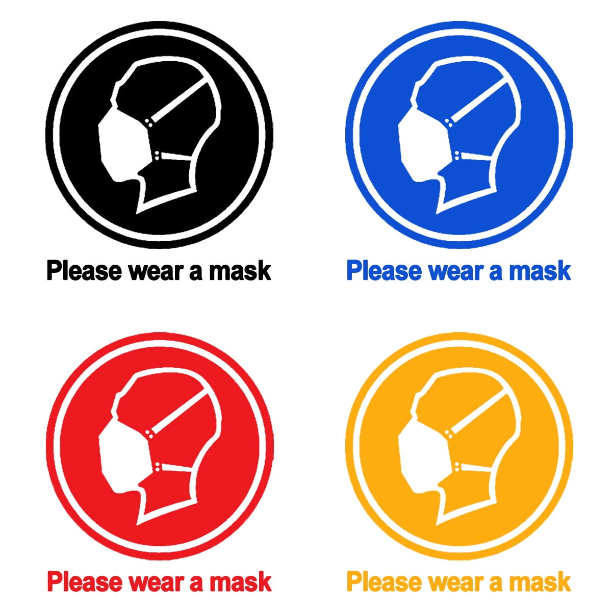 TOYMYTOY 4pcs Mask Sticker Wear Mask Sign Simple Sign Sticker Mask Required Sign for Car