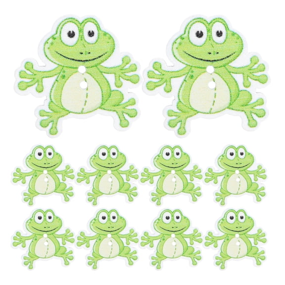 TOYMYTOY 50Pcs Green Wooden Buttons Two Holes Sewing Buttons Durable Wood for DIY Decoration Crafts