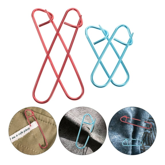 TOYMYTOY 50Pcs Assorted Color Stitch Holders for Crochet Knitting with Safety Marker Buckles and Curved Needles