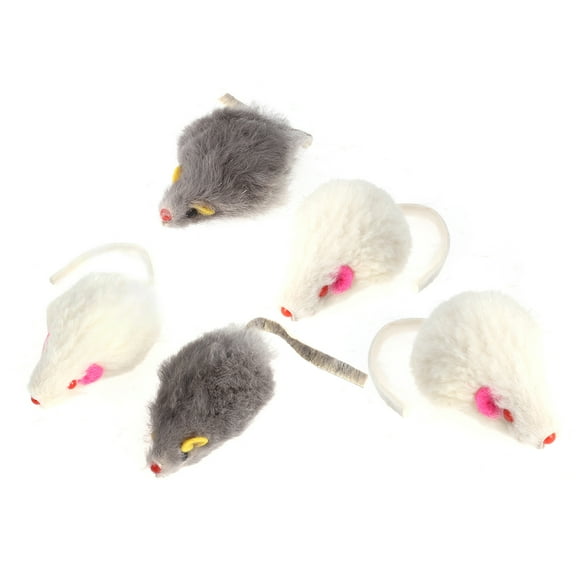 TOYMYTOY 5Pcs False Mice Toys Interactive Mini Funny Plush Mouse Toys Adorable Plaything for Pet Cats Kitten (Random Color)