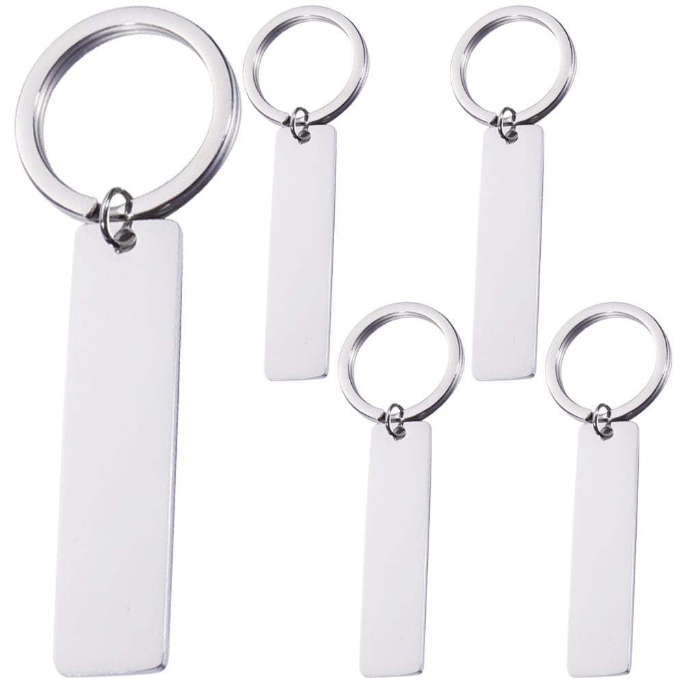 TOYMYTOY 5pcs Blank Stainless Steel Key Chain Blank Keychain Blank Key