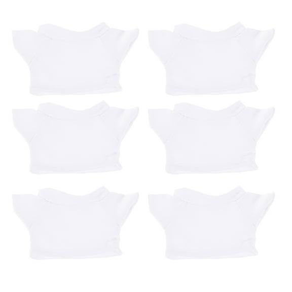 TOYMYTOY 6Pcs Build-A Bear Clothes T Shirt White Plush Material Daily Wear