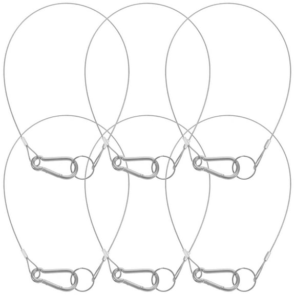 TOYMYTOY 6Pcs Stainless Steel Tether Cables for Boat Marine Hardware Safety Lanyard Cable Tether Rope Plated Silver