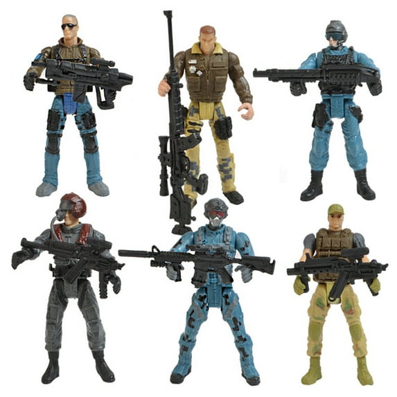 TOYMYTOY 6pcs Special Forces Soldier Models with Moveable Arms and Legs Educational Toys