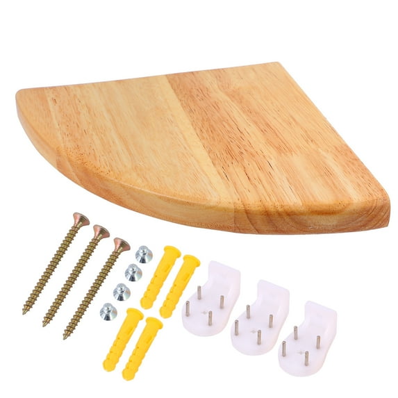 Tineasur Corner Wooden Shelf Oak Wall Mounted Storage Organizer for Home Decor and Space Saving 1 Set