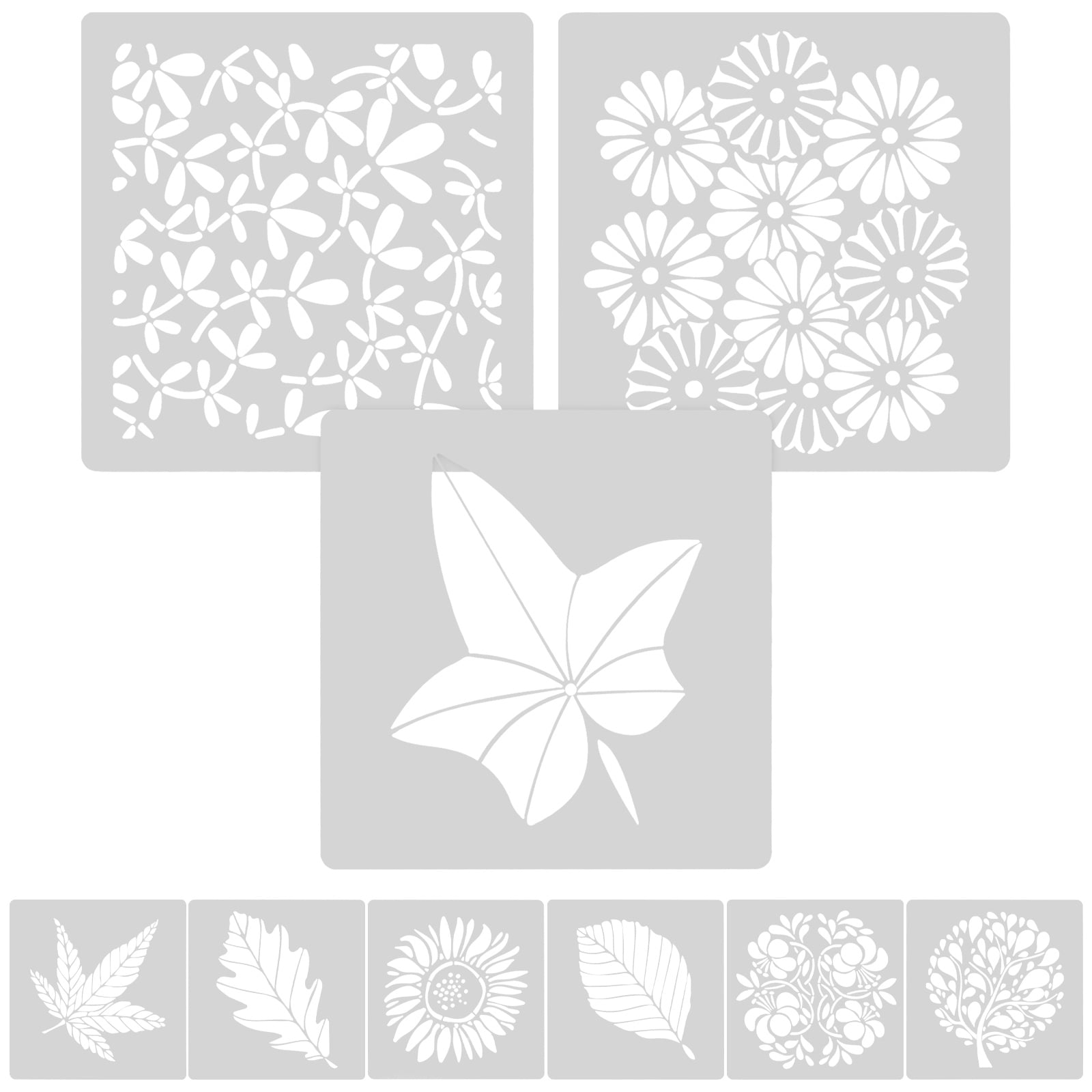 TOYMYTOY 9Pcs Flower Stencils Decorative Wall Stencils for Painting