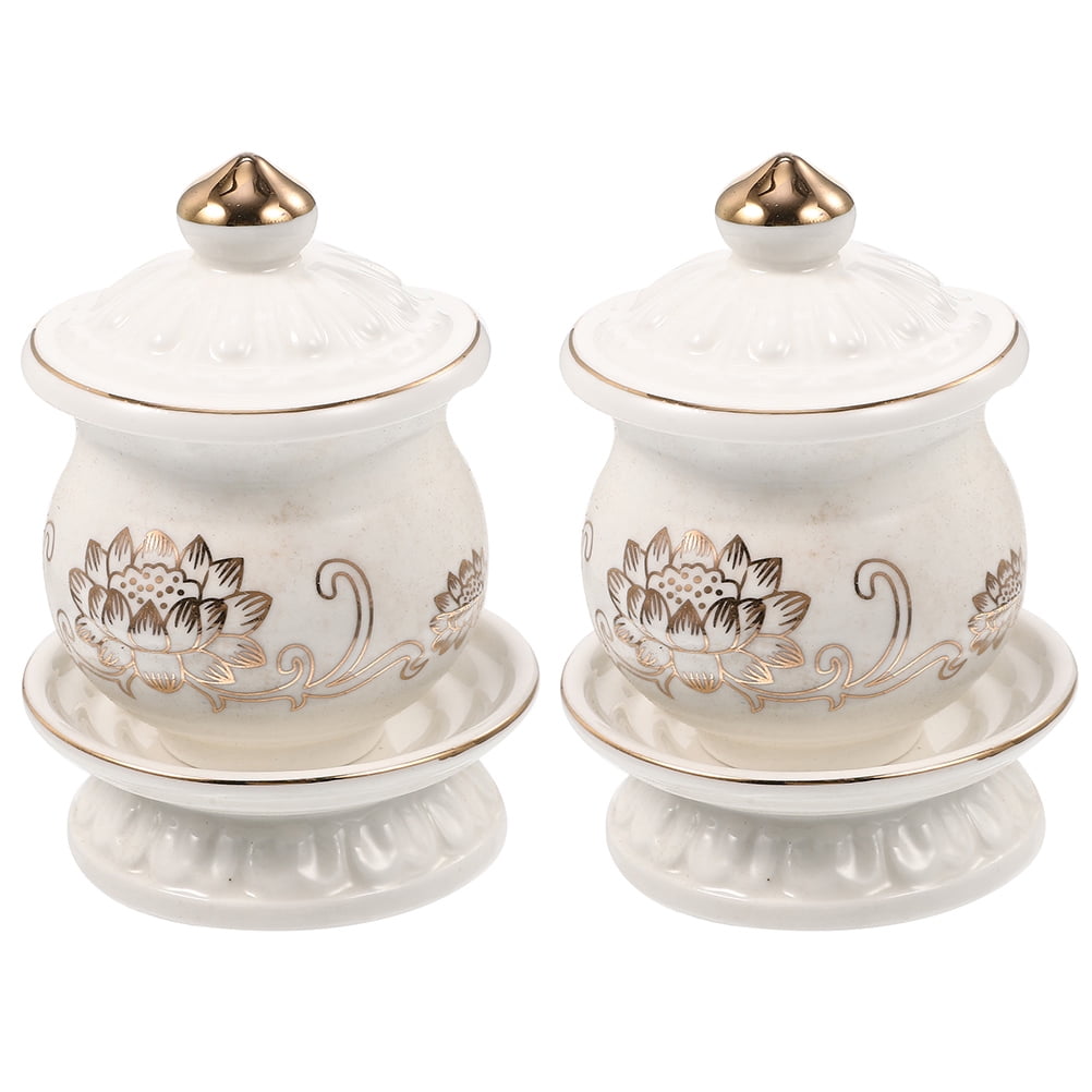 How Draw Flash TOYMYTOY Ceramic Holy Offering Water Cup White Retro Lotus Design for ...