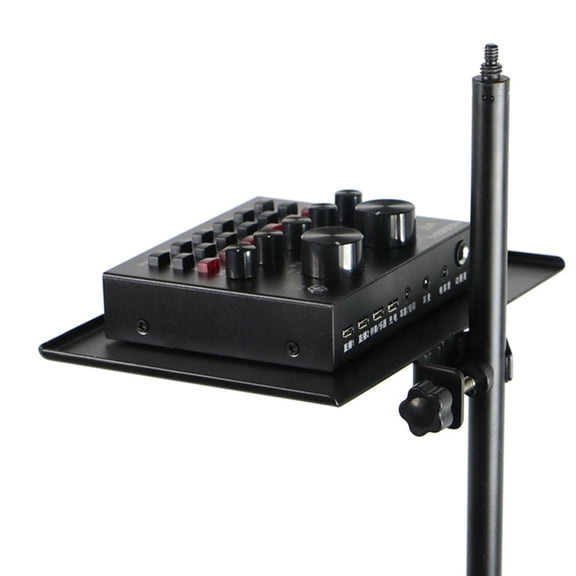 TOYMYTOY Premium Black Mic Stand Clip on Tray for Sound Card and Small Accessories Storage