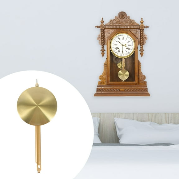 TOYMYTOY Golden Metal Pendulum, Wooden and Alloy, DIY Replacement for Home Wall Clocks