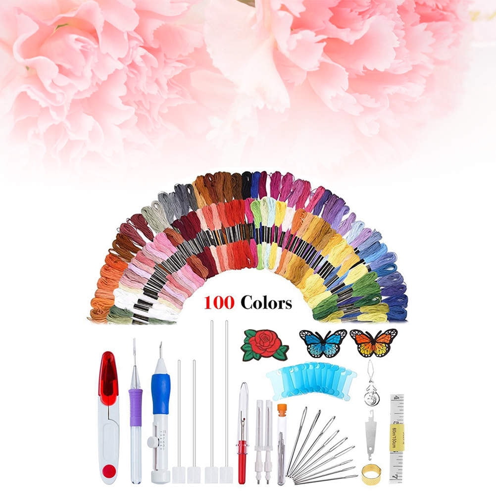 TOYMYTOY Embroidery Pen Set for Beginners - Assorted Colors, 3 Interchangeable Needles, DIY Craft Tool