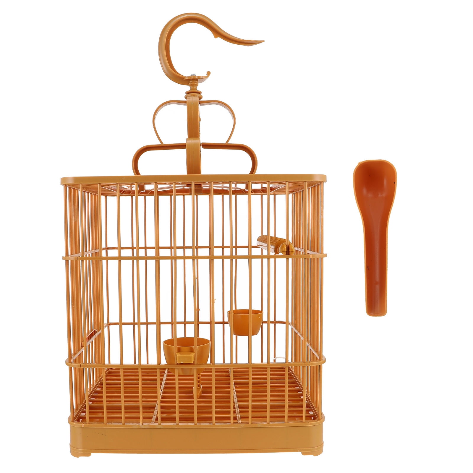 Image showcasing TOYMYTOY Finch Cages 1 Set Brown Plastic Bird Cage for Small Birds with ...