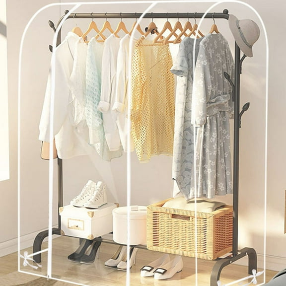 TOYMYTOY Clear Clothes Rack Cover with Protective Design for Home Closet Organization