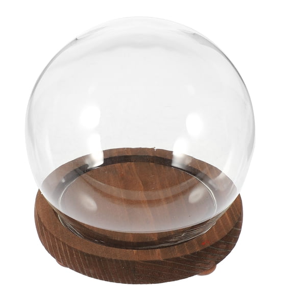 TOYMYTOY Glass Clear Globe with Base Display Dome Cloche Bell Jar Decorative Item for Home Decoration 1Pcs