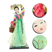 TOYMYTOY Collectible Hanbok Doll Figurine Light Green Plastic Decoration for Home Office 1Pack