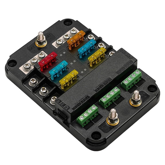 TOYMYTOY Marine Fuse Box Rv Fuse Panel Copper Rectangular 1 Set