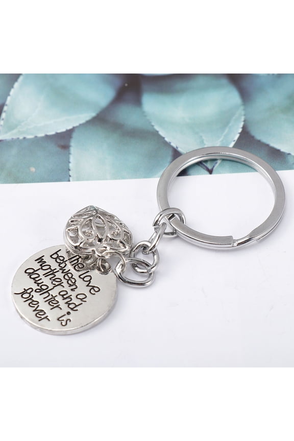 Mom Keychain 1Set Durable and Long-lasting Use Key Ring for Mom Silver Alloy Present for Mom