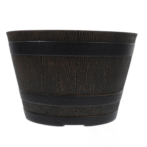 TOYMYTOY Outdoor Resin Flowerpot Planter Pot Dark Brown for Ferns 1Pack