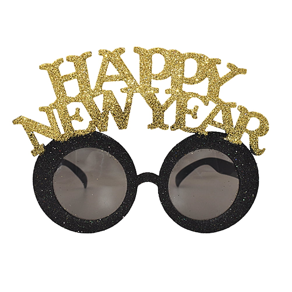 TOYMYTOY Pentagram Happy New Year Eyeglass Glitter Photo Booth Prop