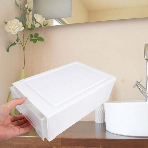 TOYMYTOY White Plastic Storage Drawer Organizer with Transparent Window for Clothes
