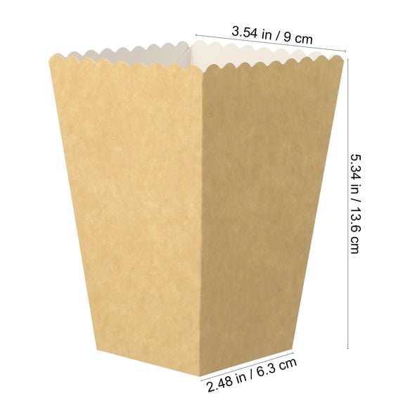 Tineasur 50-Pack Khaki Popcorn Paper Boxes for Cookies, Candies, Sweets, Party Favor Bags, Food Storage Bags