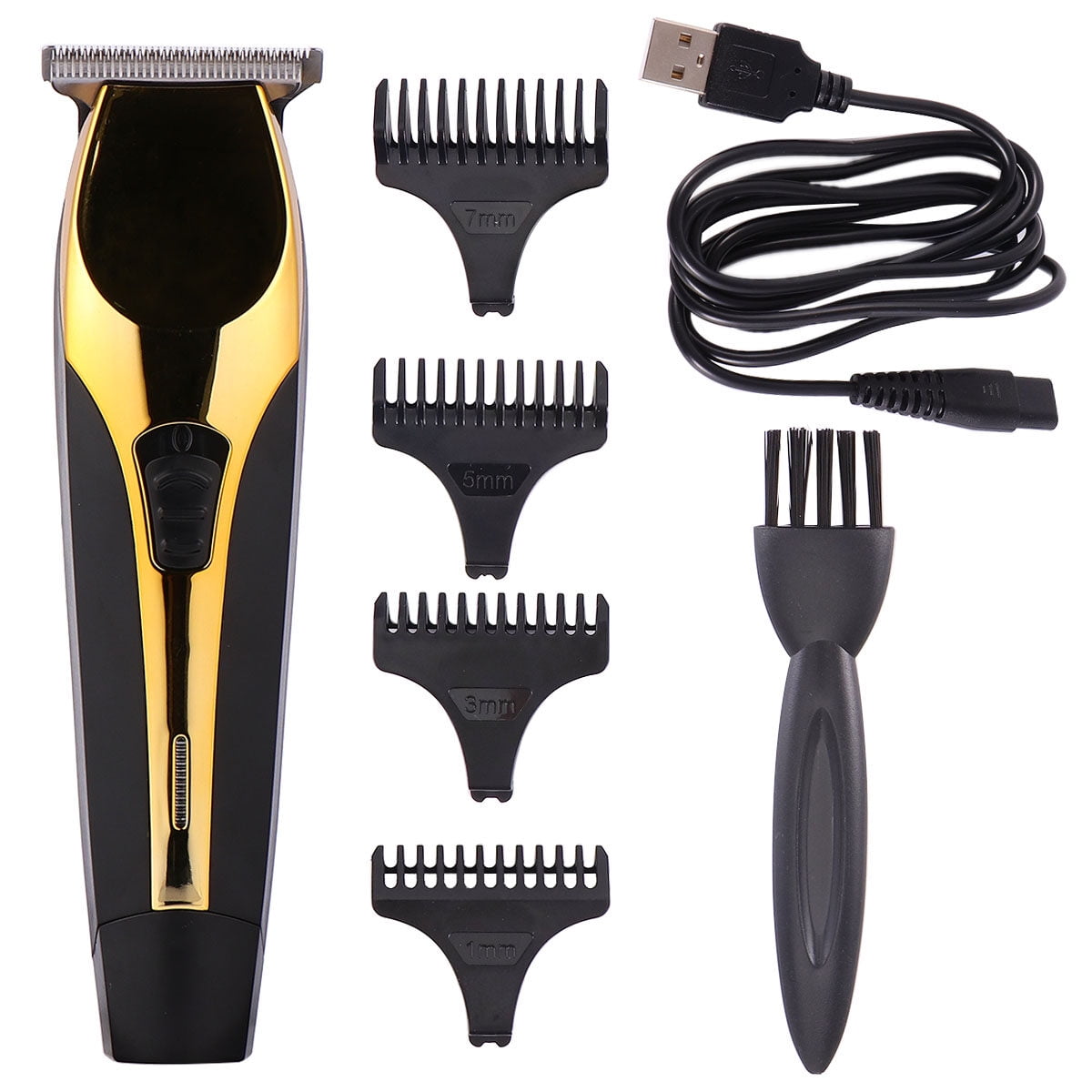 TOYMYTOY Professional Hair Clipper Rechargeable Cordless Haircut Kit for Men (Golden)