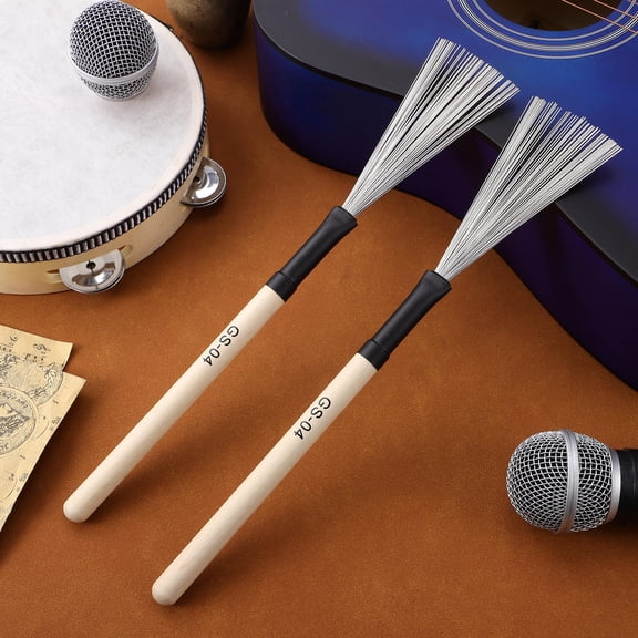 TOYMYTOY 2 Pcs Steel Drum Brush for Drummer Performance with Professional Design