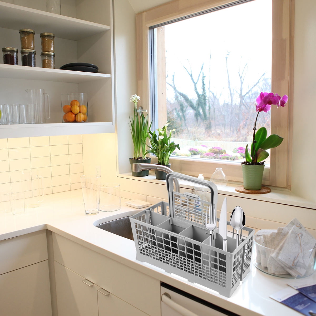 TOYMYTOY Tableware Storage Rack for Kitchen Dishes Grey Plastic 1Pcs