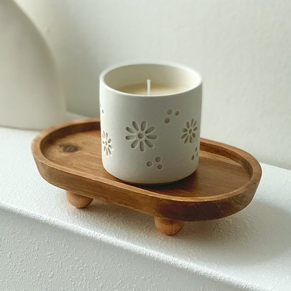 TOYMYTOY Wooden Display Tray with Smooth Edges for Makeup Jewelry and Desktop Organizing