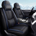 thumbnail image 1 of for TOYOTA CAMRY 2010 Car Seat Cover, Leather Cab seat covers With a Headrest and Lumbar Support Waterproof, Black and Blue Edges Car Seat Covers, Beautify the Interior of Old Cars, 1 of 7