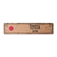 thumbnail image 1 of TOYOTA JAPAN Vintage Aluminum Street Sign Japanese flag city country road rustic metal tin wall gift | Indoor/Outdoor | 18" Wide, 1 of 4