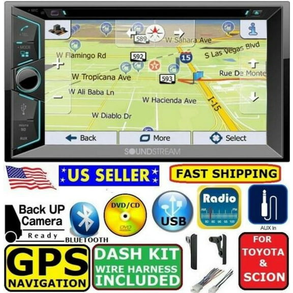 TOYOTA & SCION NAVIGATION Dvd/Cd Bluetooth Usb Aux Car Radio Stereo Double Din