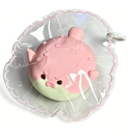 TOYOUME Cute Pufferfish Squishy Creamy Water Texture Squeeze Ball Slow Rise Sensory Fidget for Anxiety Relief, Pink