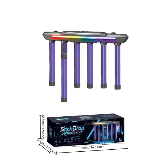 TOYOUME Drop Sticks Catch Game Toy with LED Light, Hand Eye Coordination Training, Interactive Reflex Game for Kids 6+, Family Party Activity, A
