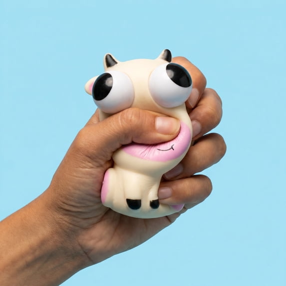 TOYOUME Eye-Popping Stress Relief Toy, Squeeze Pop Doll for Anxiety, Desk Fidget Gift, Khaki