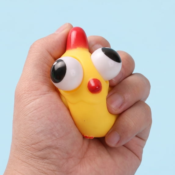 TOYOUME Eye-Popping Stress Relief Toy, Squeeze Pop Doll for Anxiety, Desk Fidget Gift, Yellow
