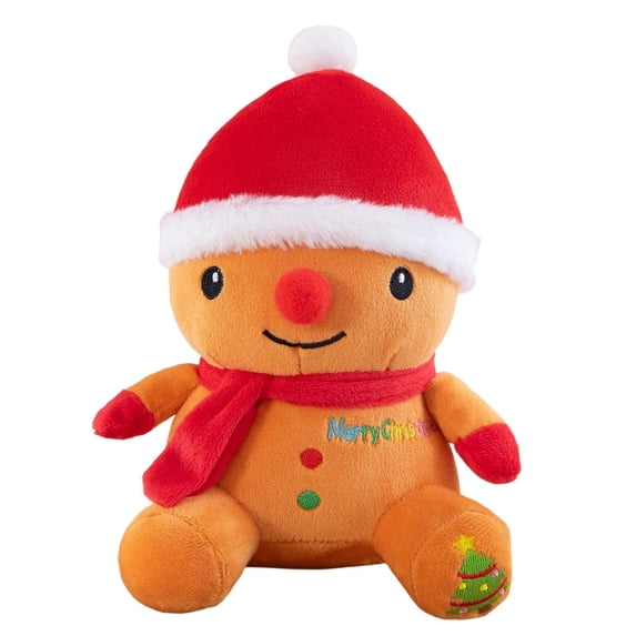 TOYOUME Gingerbread Man Plush Cloth Doll Pillow, Soft Stuffed Christmas Figurine, 9.45 Inches, 1-Piece, for Mantel Tree or Holiday Gift, D