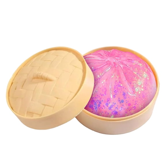 TOYOUME Glitter Dumpling Squishy with Box, Pink