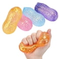 thumbnail image 1 of TOYOUME Glitter Peanut Squishy, Stress Relief, Slow Rising, Fruit Squeeze, Purple, 1 of 8