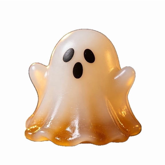 TOYOUME Halloween Ghost Squish 2.36 Inch, Translucent Spooky Squeeze Ball, Sensory Stress Relief Fidget, White