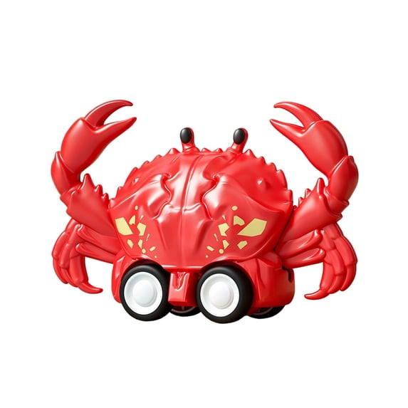 TOYOUME Pull Back Crab Toy, Friction Powered, 1 Count, 5.12 x 3.15 Inch, for Toddlers, Red