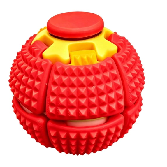 TOYOUME Rotating Fidget Ball Multi-Functional Press Fidget Stress Relief Ball Textured Massage Sensory Fidget Toy For Kids Adults, Red